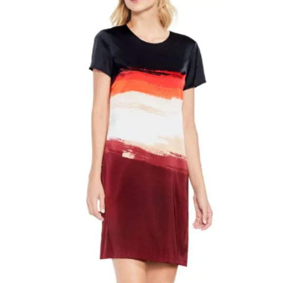 NWT Vince Camuto Petite Women's Brushstroke Horizons Shift Dress Size 4P - Picture 2 of 2